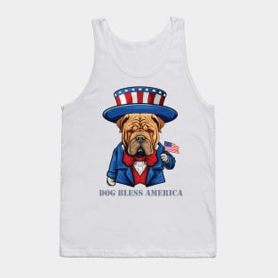 Funny 4th of July Chinese Shar Pei Dog Bless America Tank Top